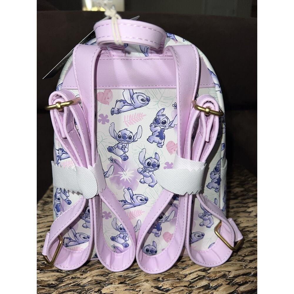 NWT Loungefly Lilo & Stitch Tropical Heart Pastel Mini Backpack & Cardholder - Picture 4 of 8